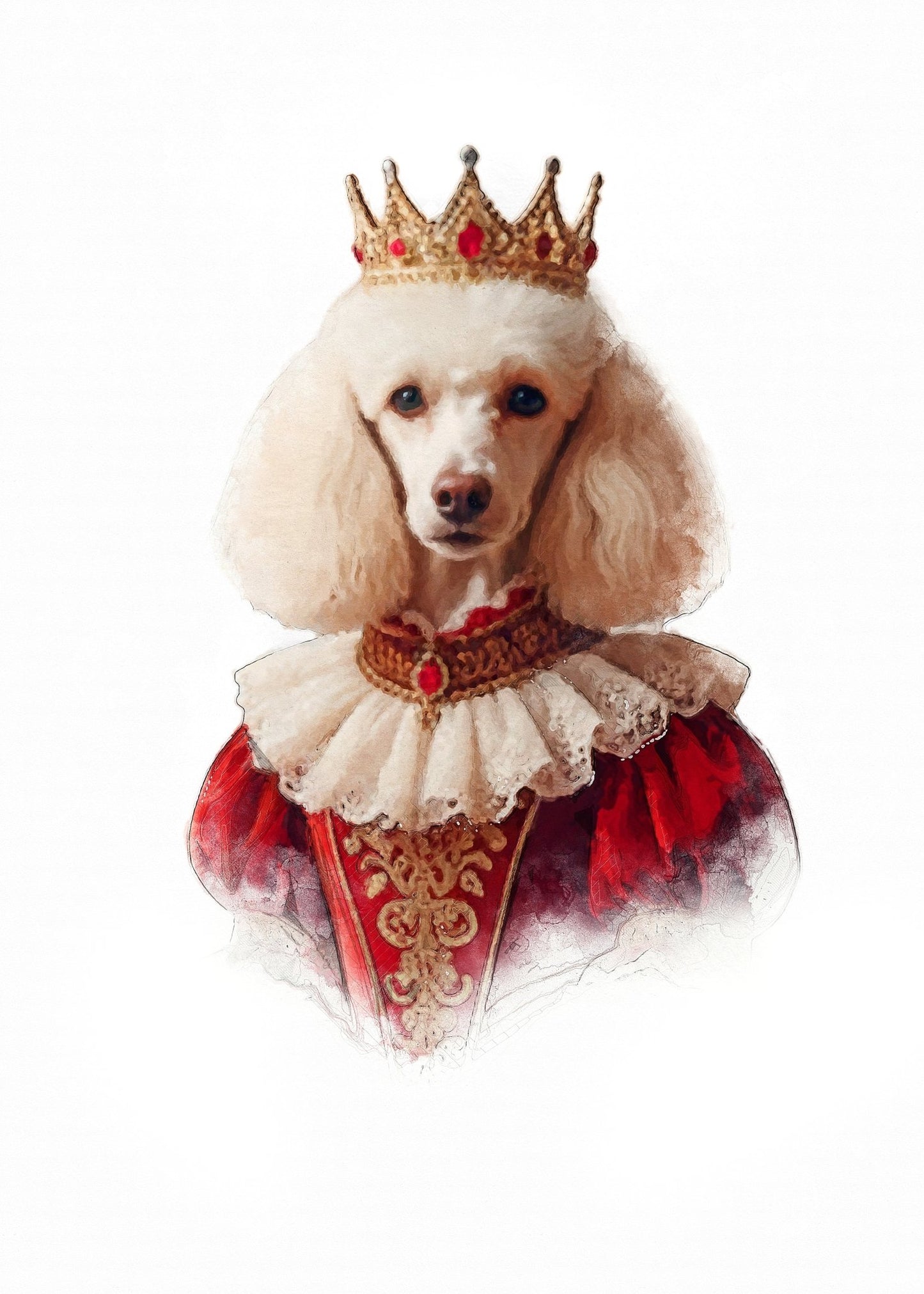 Кралски персонализиран портрет червен. Код: 26 - Artpawstudio