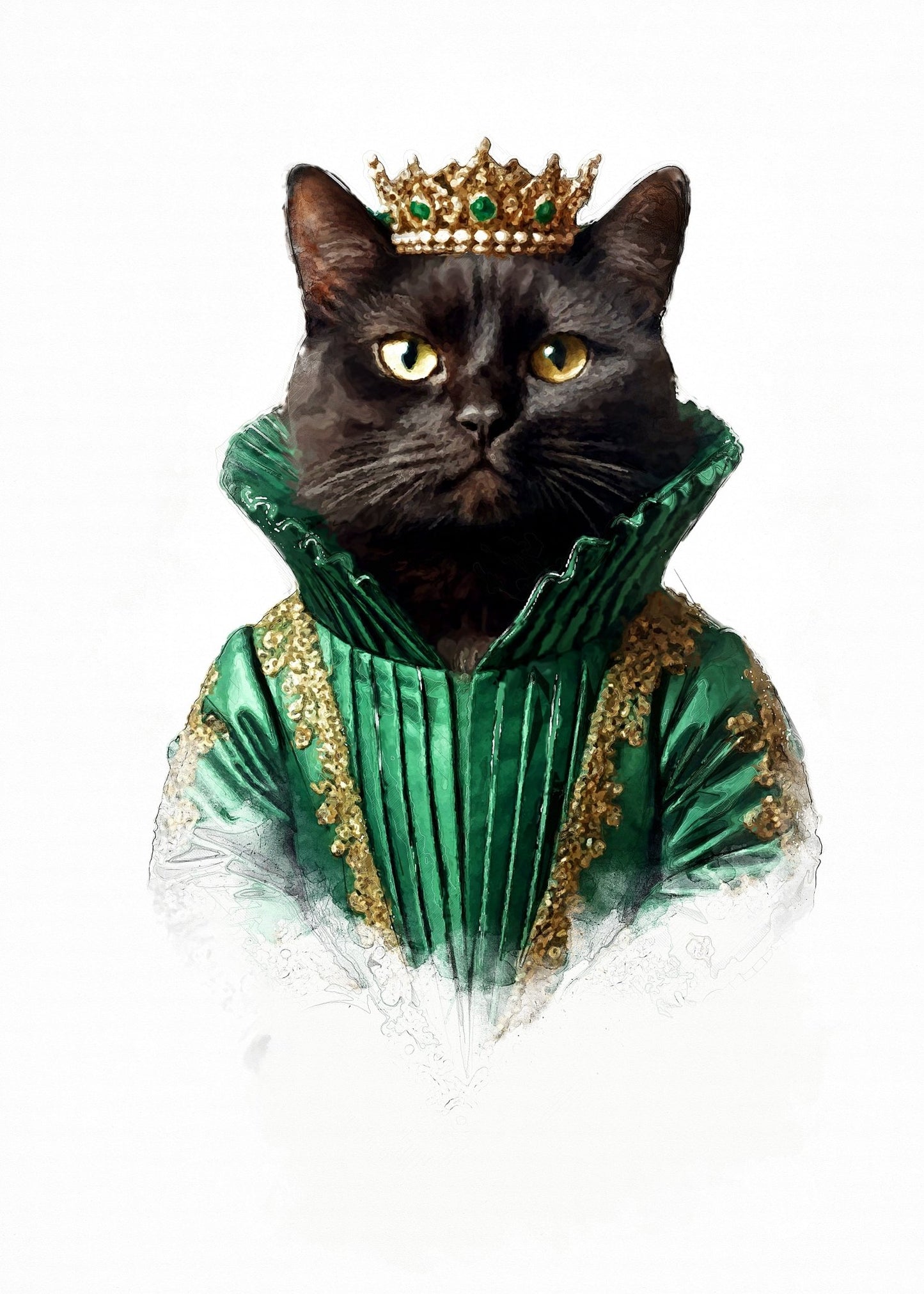 Кралски персонализиран портрет зелен. Код: 64 - Artpawstudio