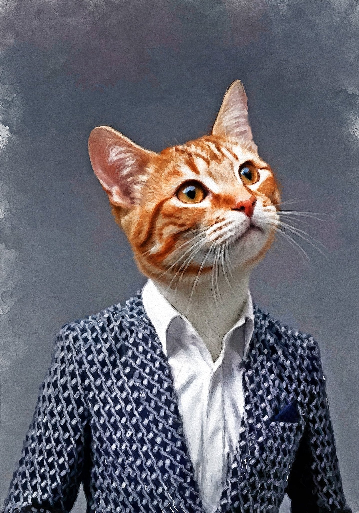 Персонализиран портрет с син костюм. Код: 06 - Artpawstudio