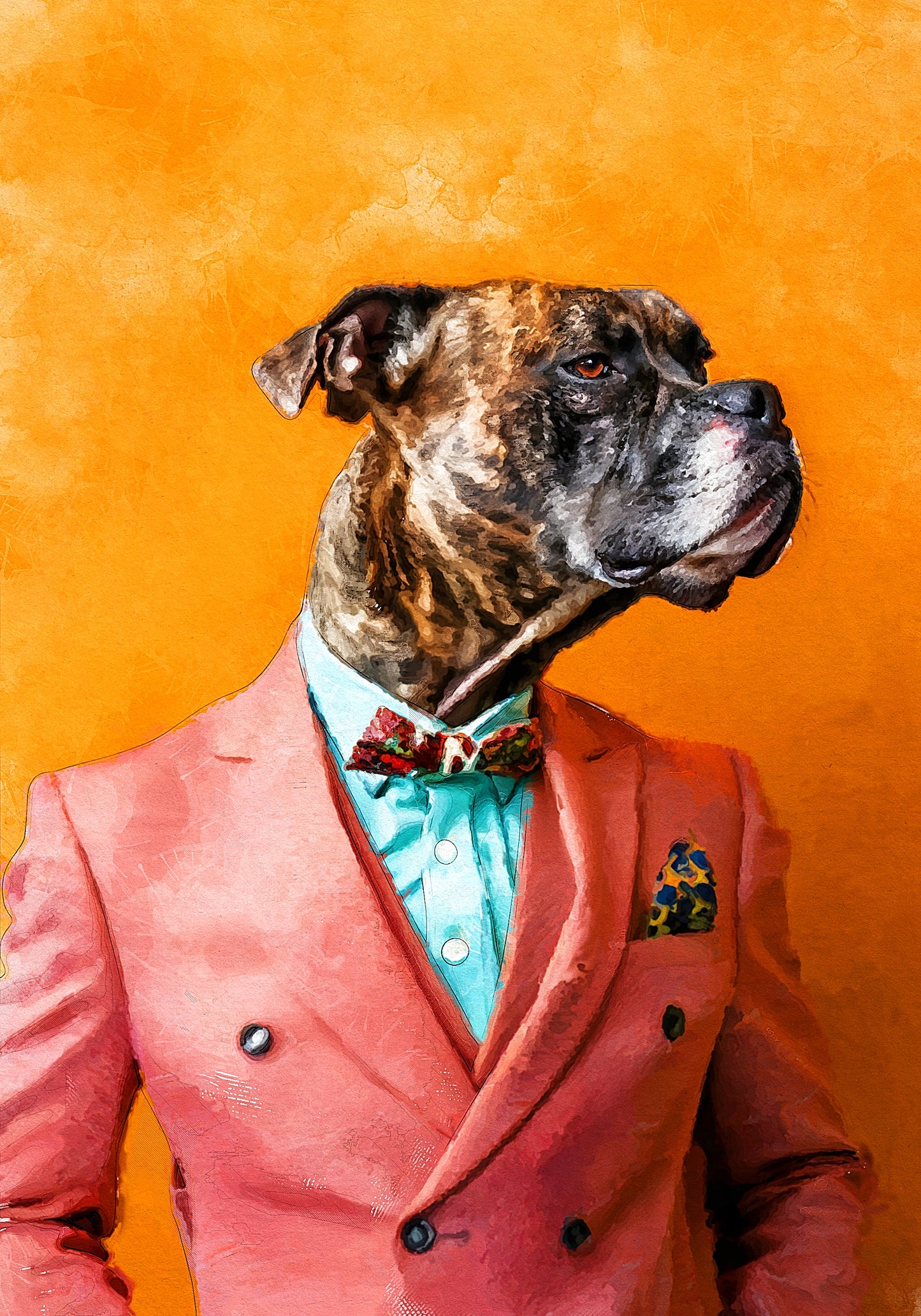 Персонализиран портрет с розов костюм. Код:09