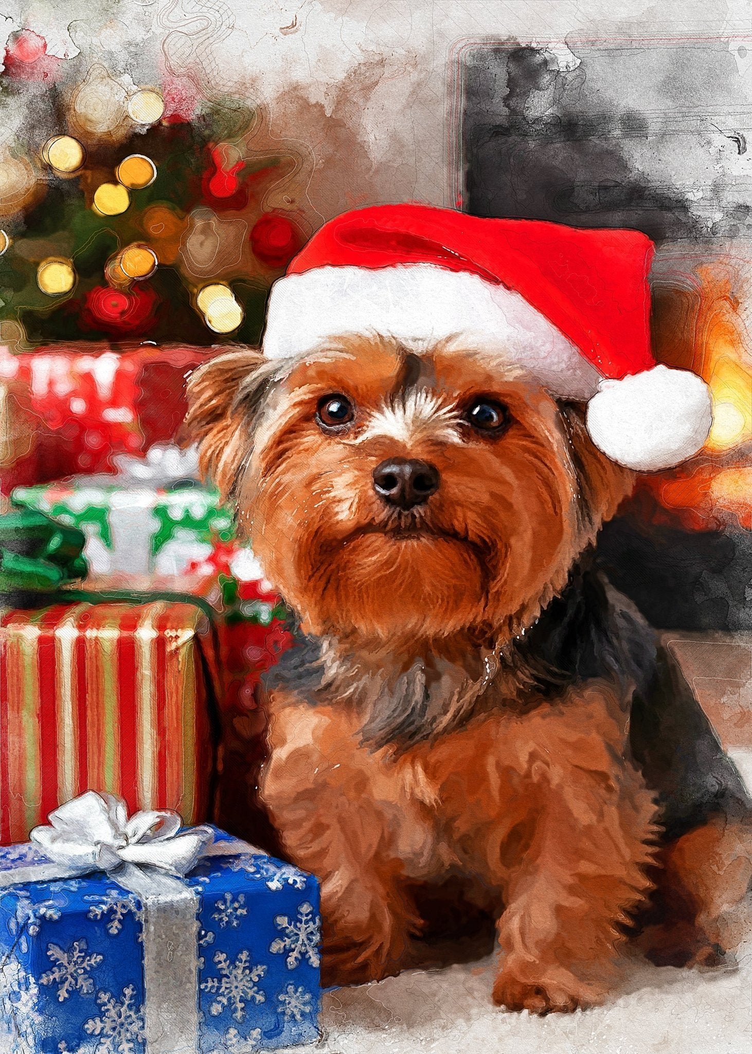 Коледен персонализиран портрет. Код: 02 - Artpawstudio