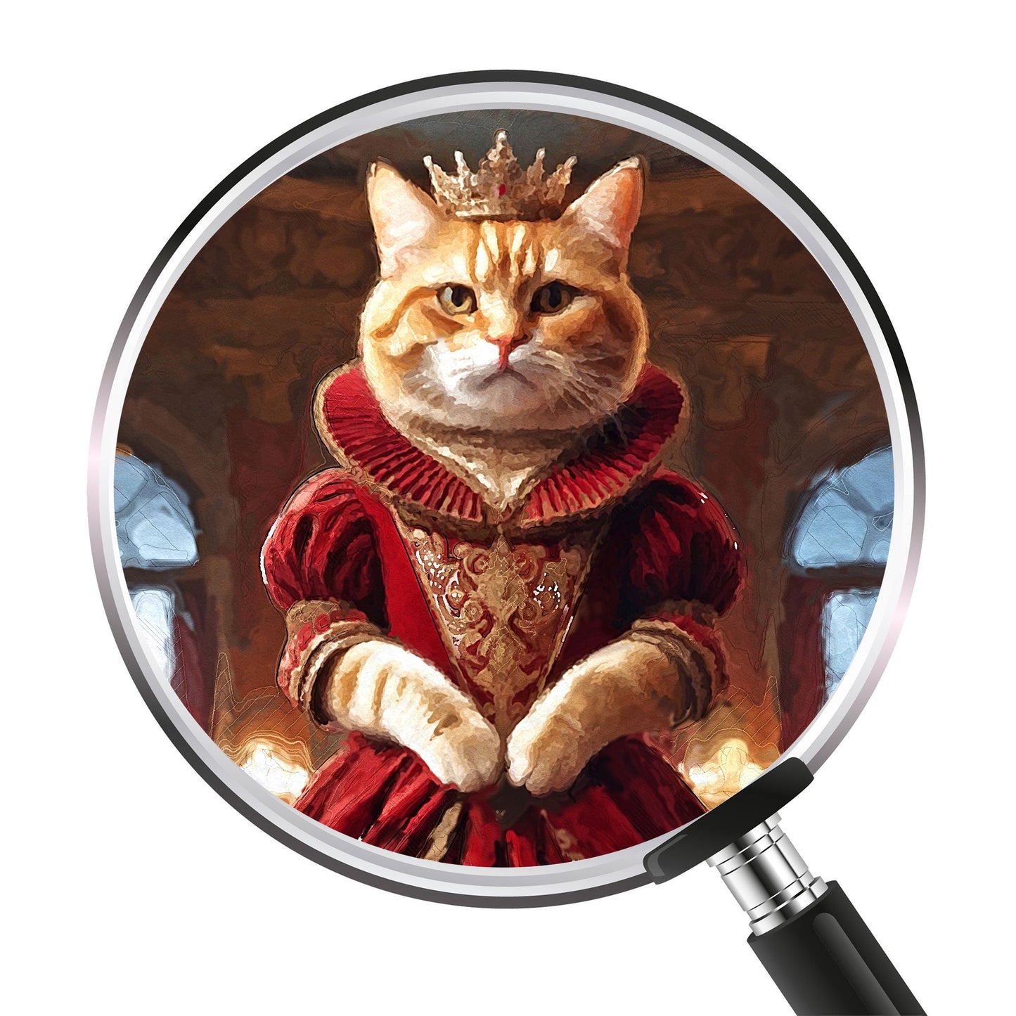 Кралски персонализиран портрет червен. Код: 14 - Artpawstudio