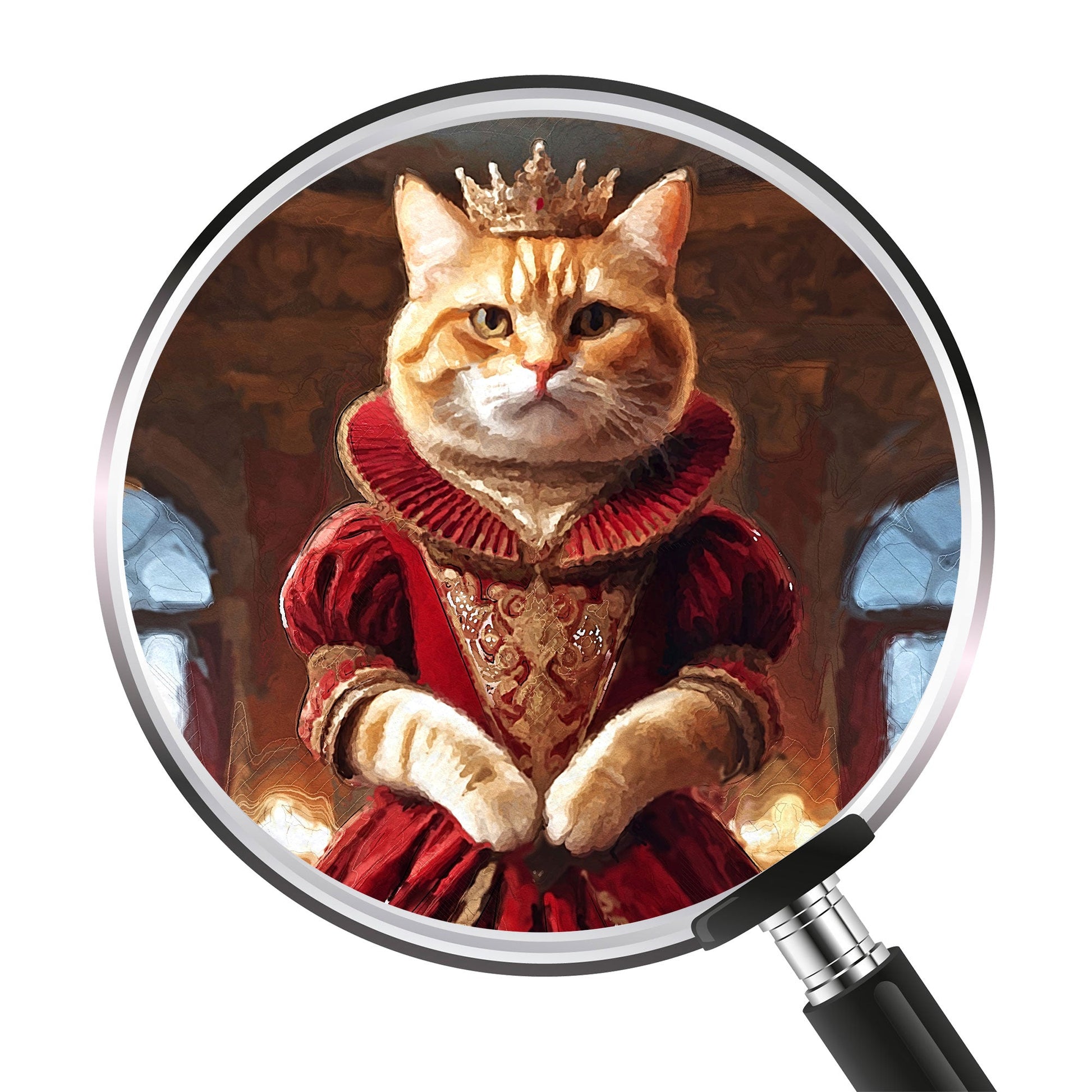 Кралски персонализиран портрет червен. Код: 14 - Artpawstudio