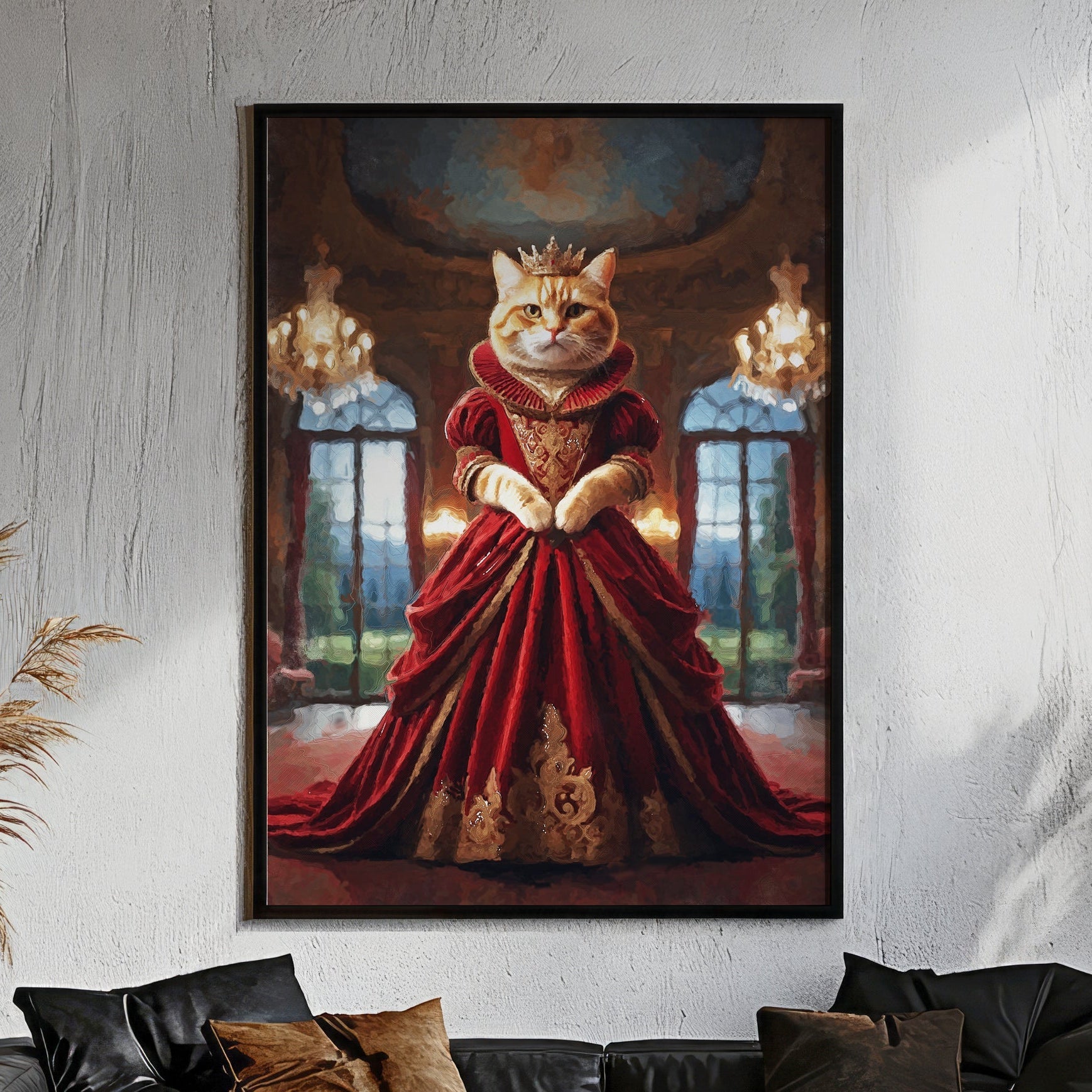 Кралски персонализиран портрет червен. Код: 14 - Artpawstudio