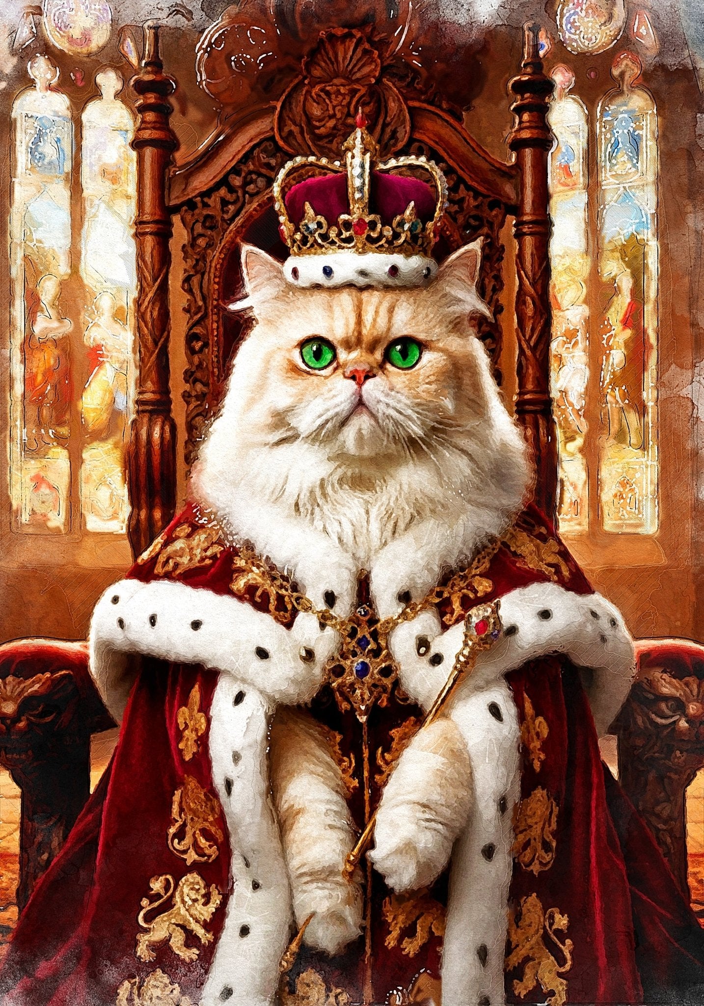 Кралски персонализиран портрет червен. Код: 60 - Artpawstudio