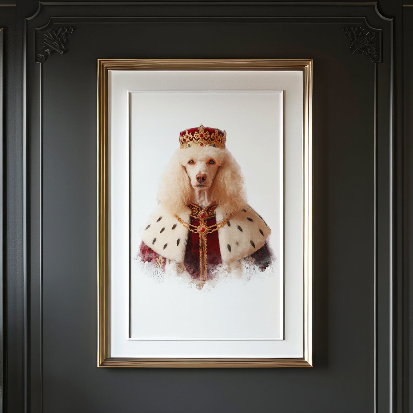 Кралски персонализиран портрет червен. Код: 63 - Artpawstudio