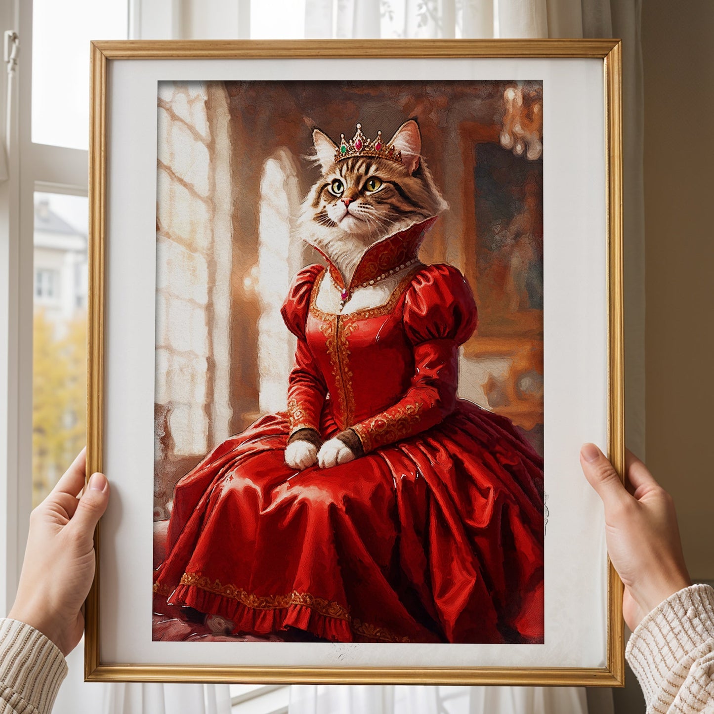 Кралски персонализиран портрет червен. Код: 67 - Artpawstudio