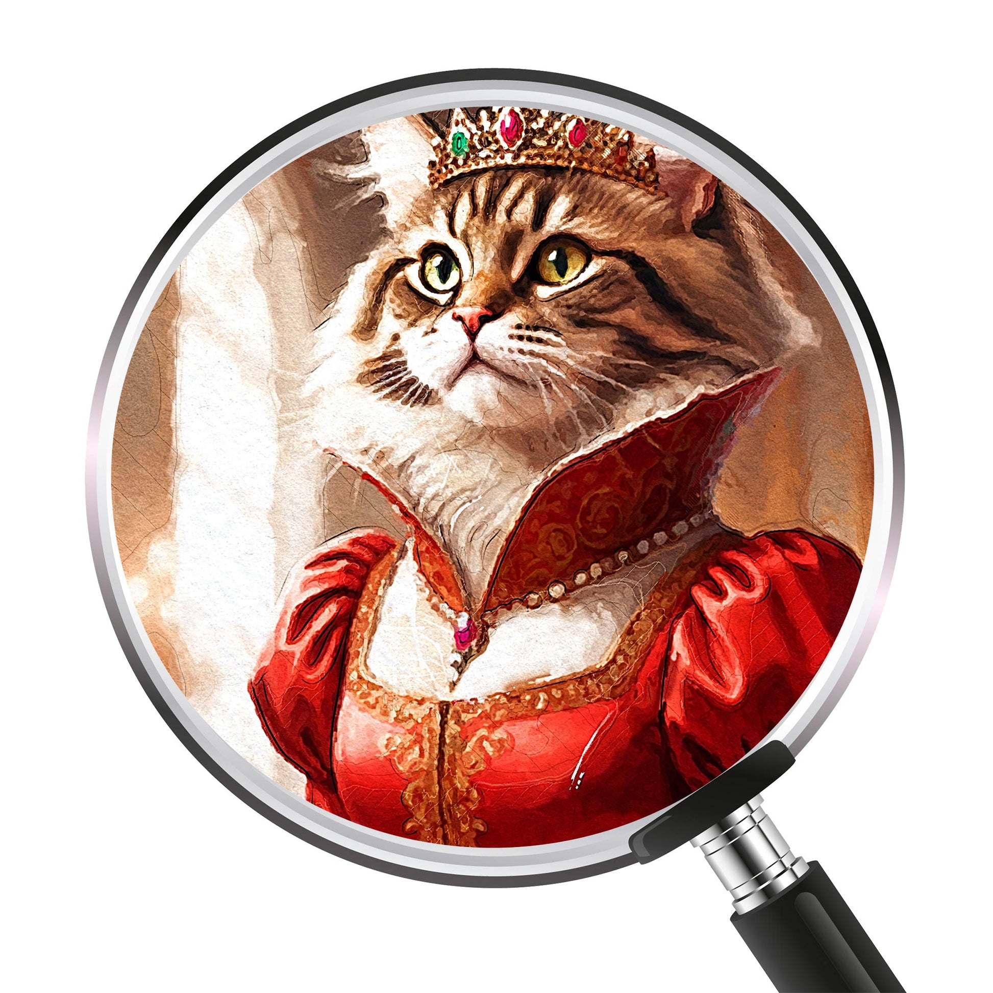 Кралски персонализиран портрет червен. Код: 67 - Artpawstudio