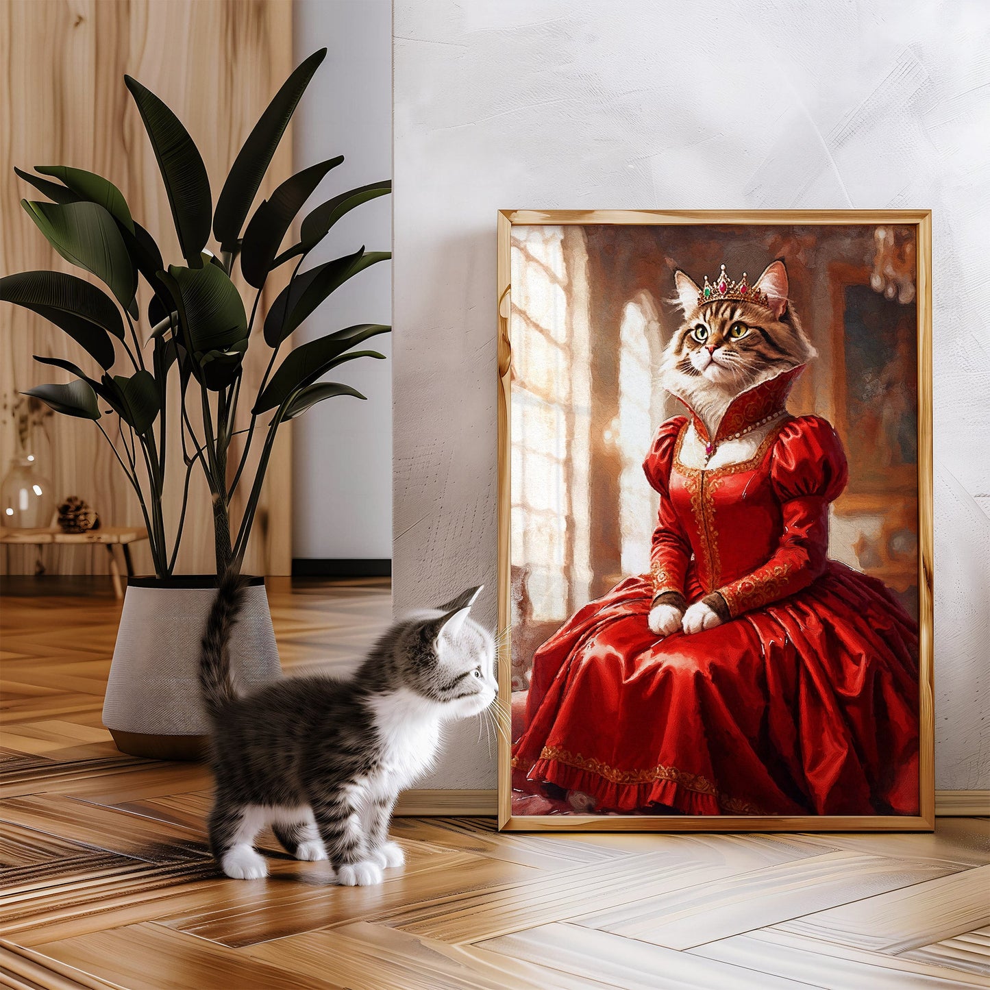 Кралски персонализиран портрет червен. Код: 67 - Artpawstudio