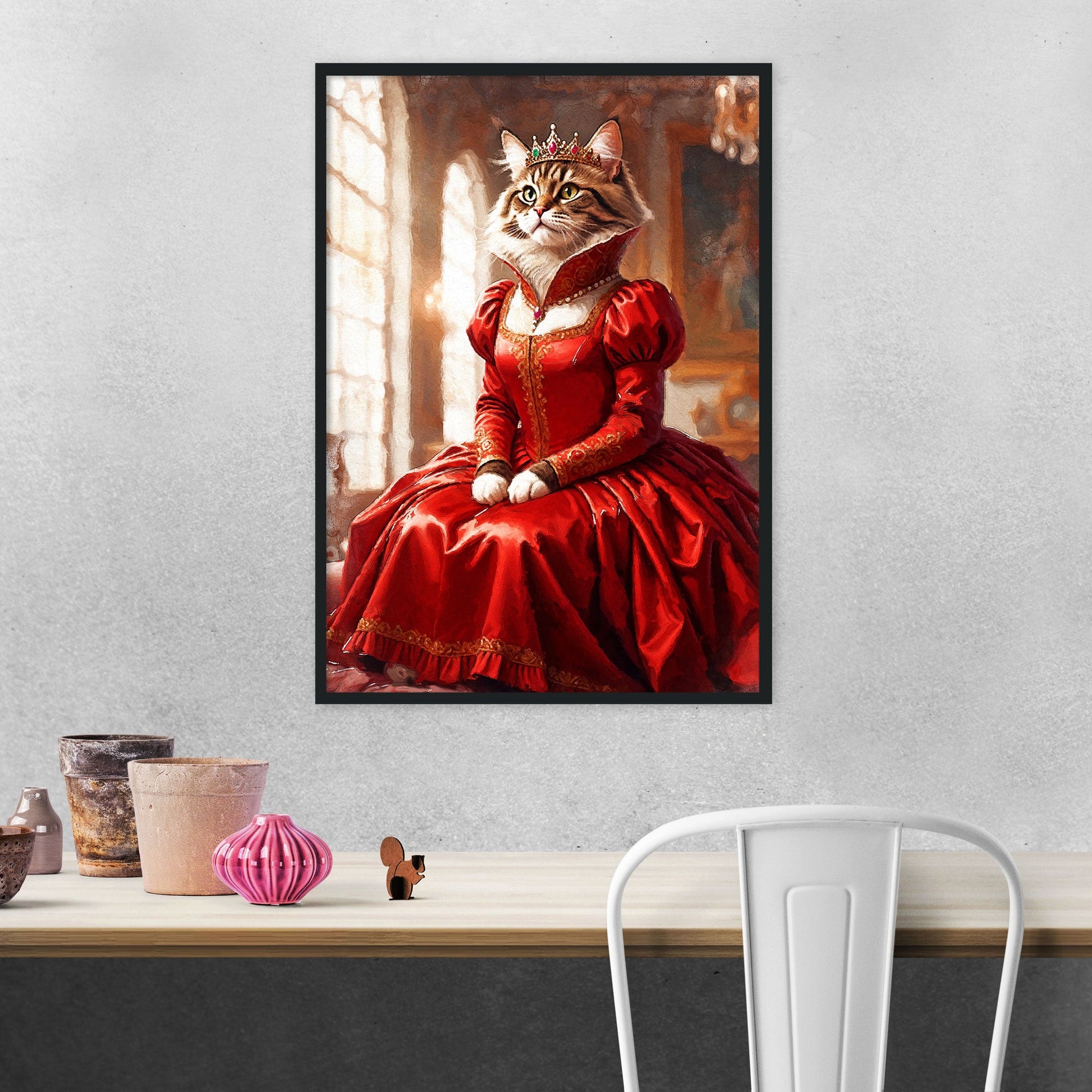 Кралски персонализиран портрет червен. Код: 67 - Artpawstudio