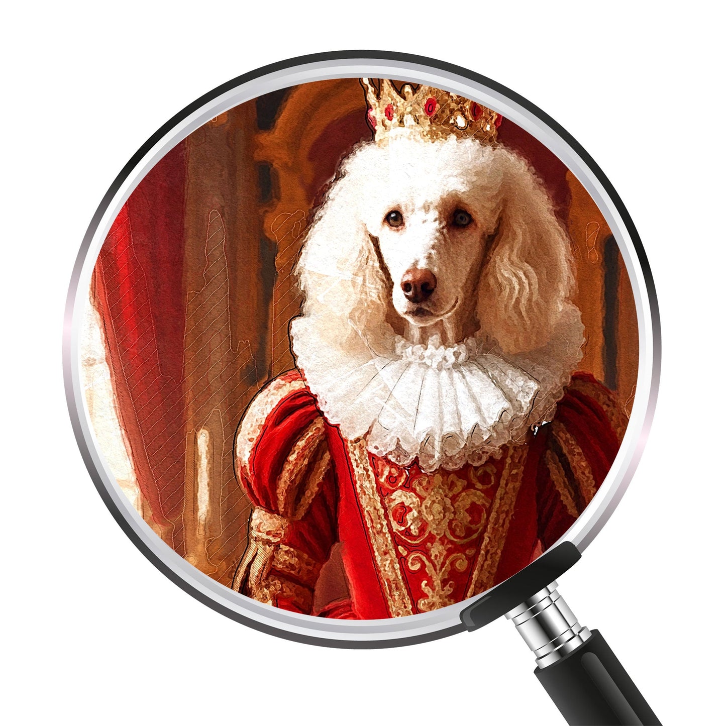 Кралски персонализиран портрет червен. Код: 68 - Artpawstudio