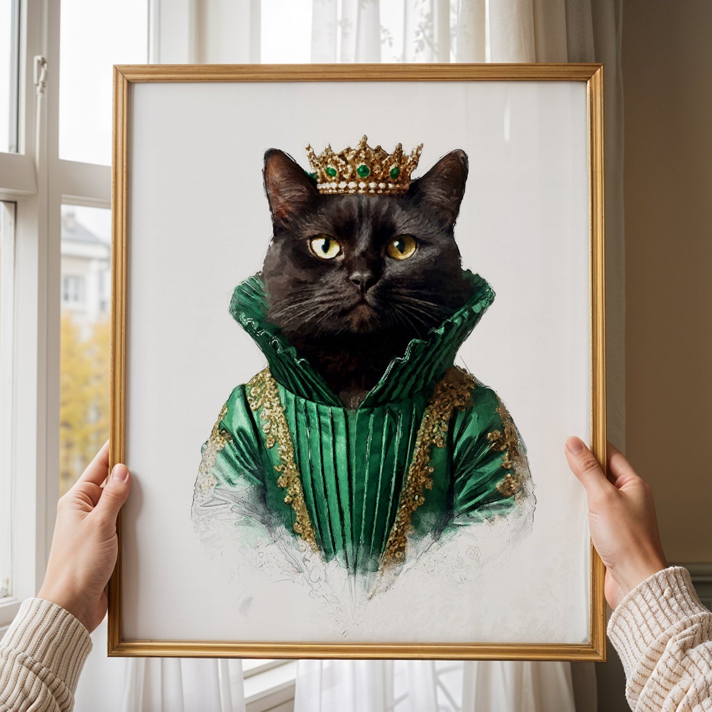 Кралски персонализиран портрет зелен. Код: 64 - Artpawstudio