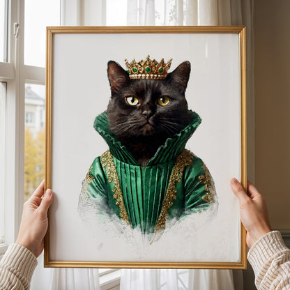 Кралски персонализиран портрет зелен. Код: 64 - Artpawstudio