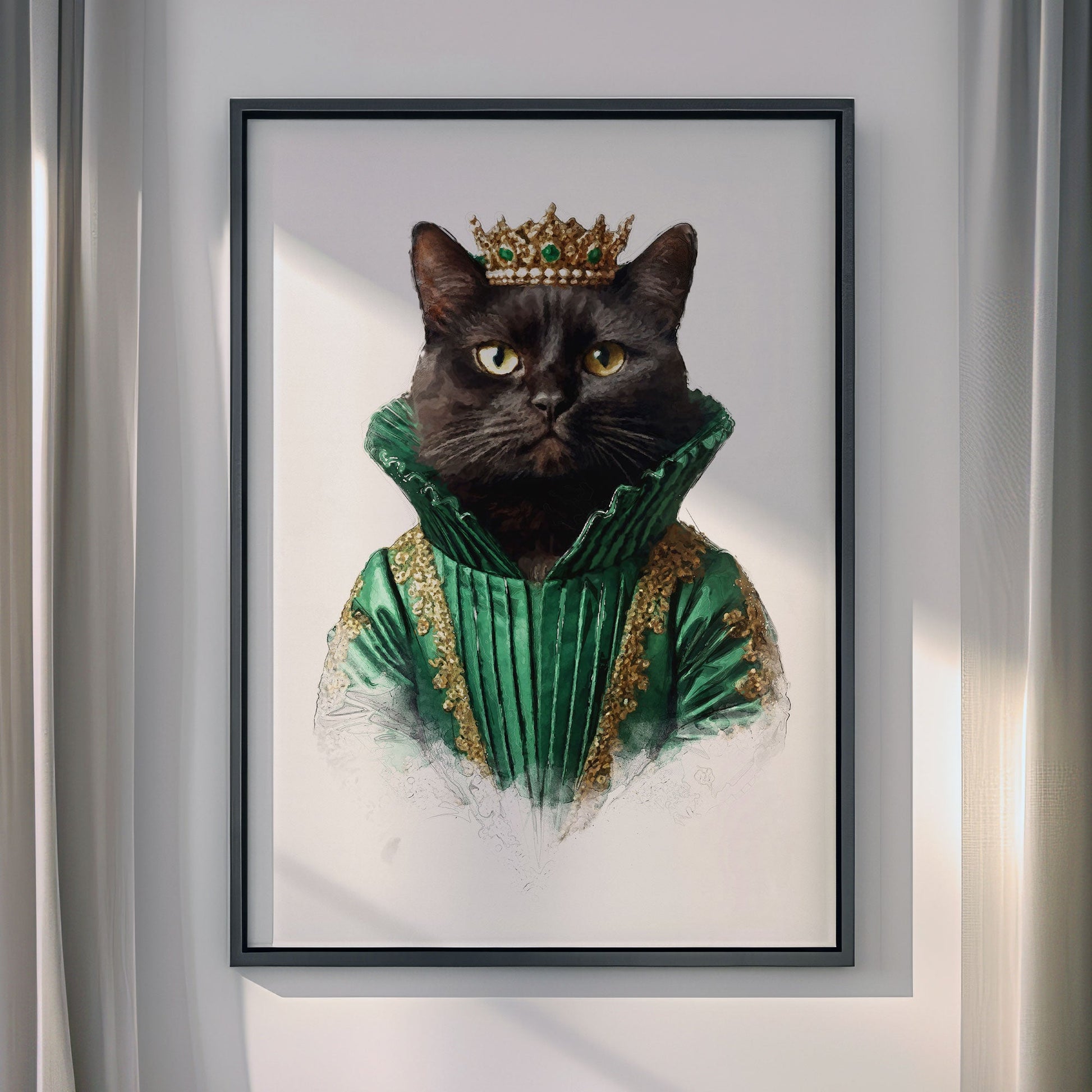 Кралски персонализиран портрет зелен. Код: 64 - Artpawstudio