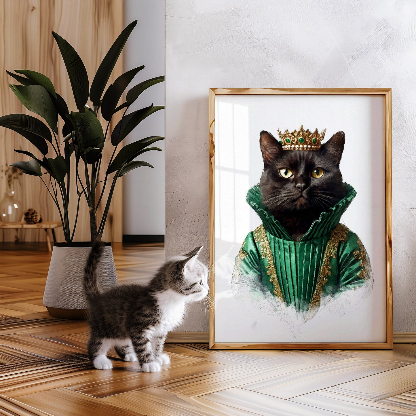 Кралски персонализиран портрет зелен. Код: 64 - Artpawstudio