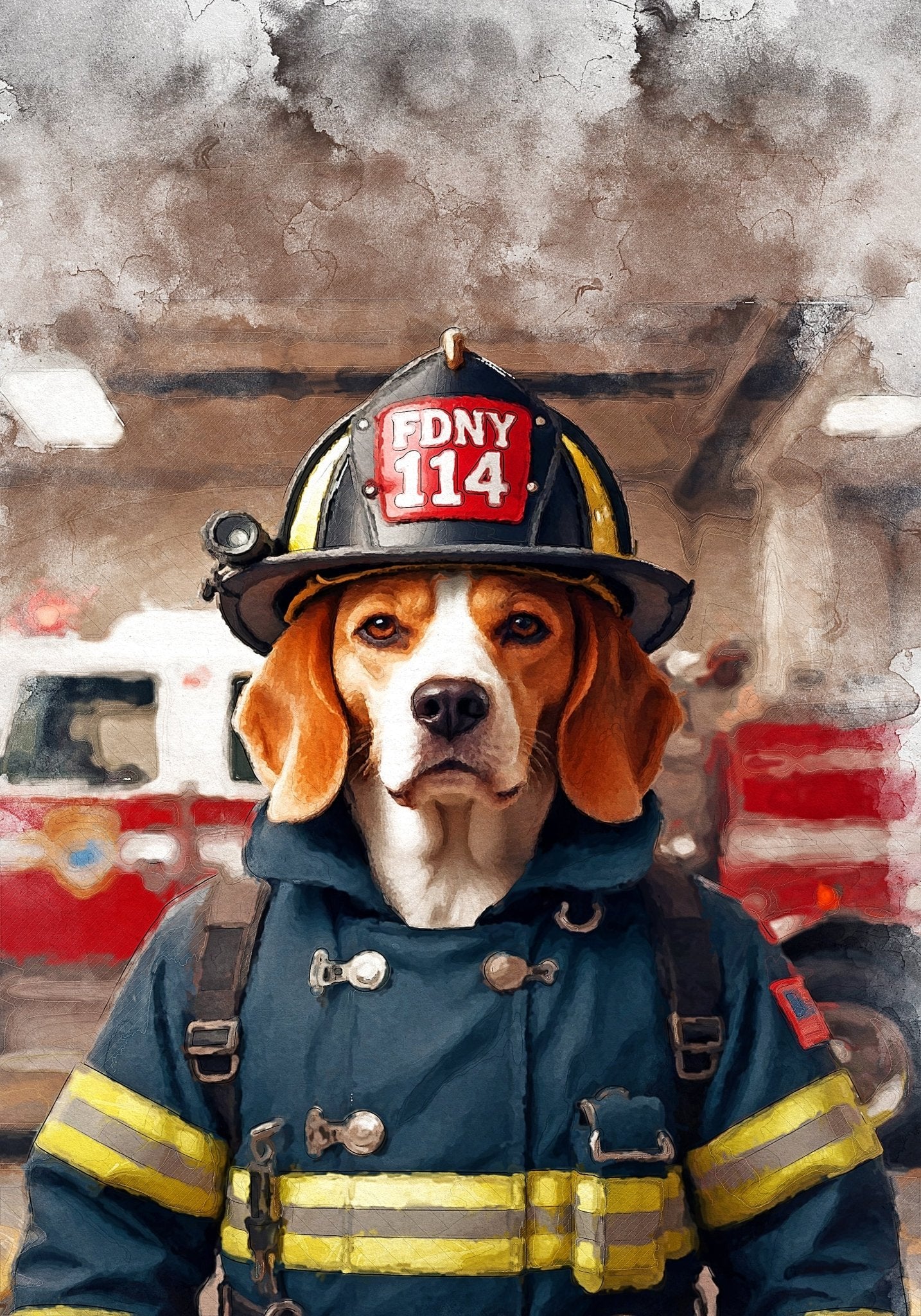 Персонализиран портрет пожарникар. Код: 27 - Artpawstudio