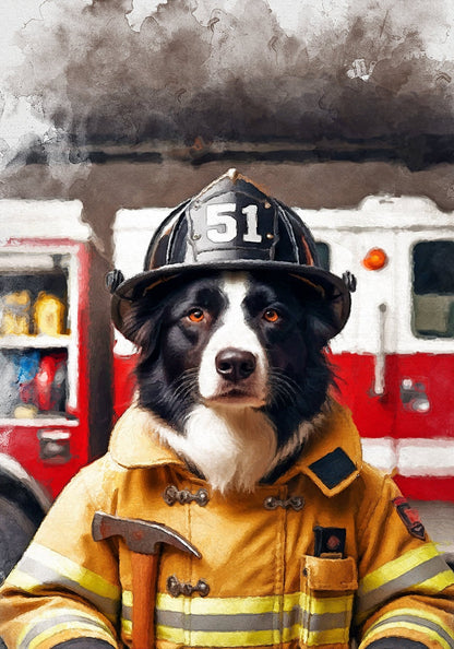 Персонализиран портрет пожарникар. Код: 70 - Artpawstudio