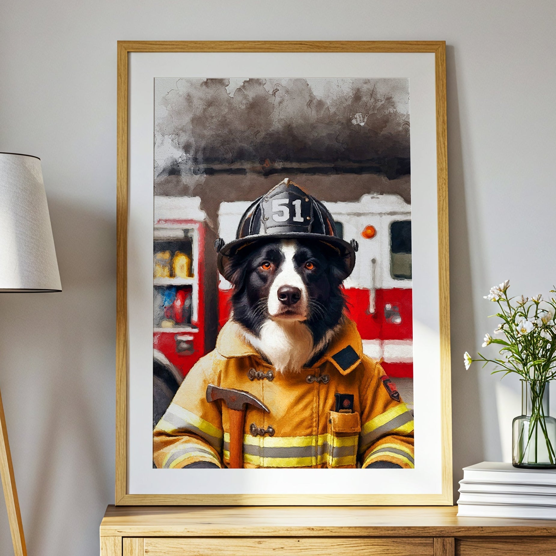 Персонализиран портрет пожарникар. Код: 70 - Artpawstudio