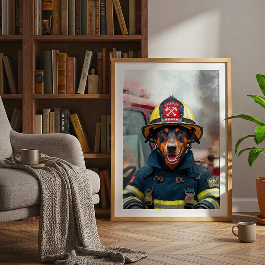 Персонализиран портрет пожарникар. Код: 71 - Artpawstudio