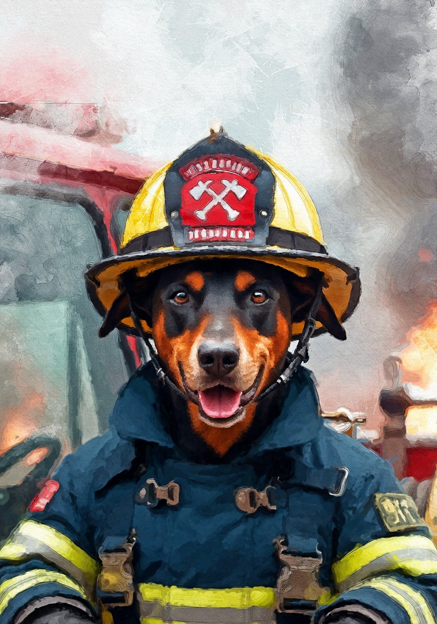 Персонализиран портрет пожарникар. Код: 71 - Artpawstudio