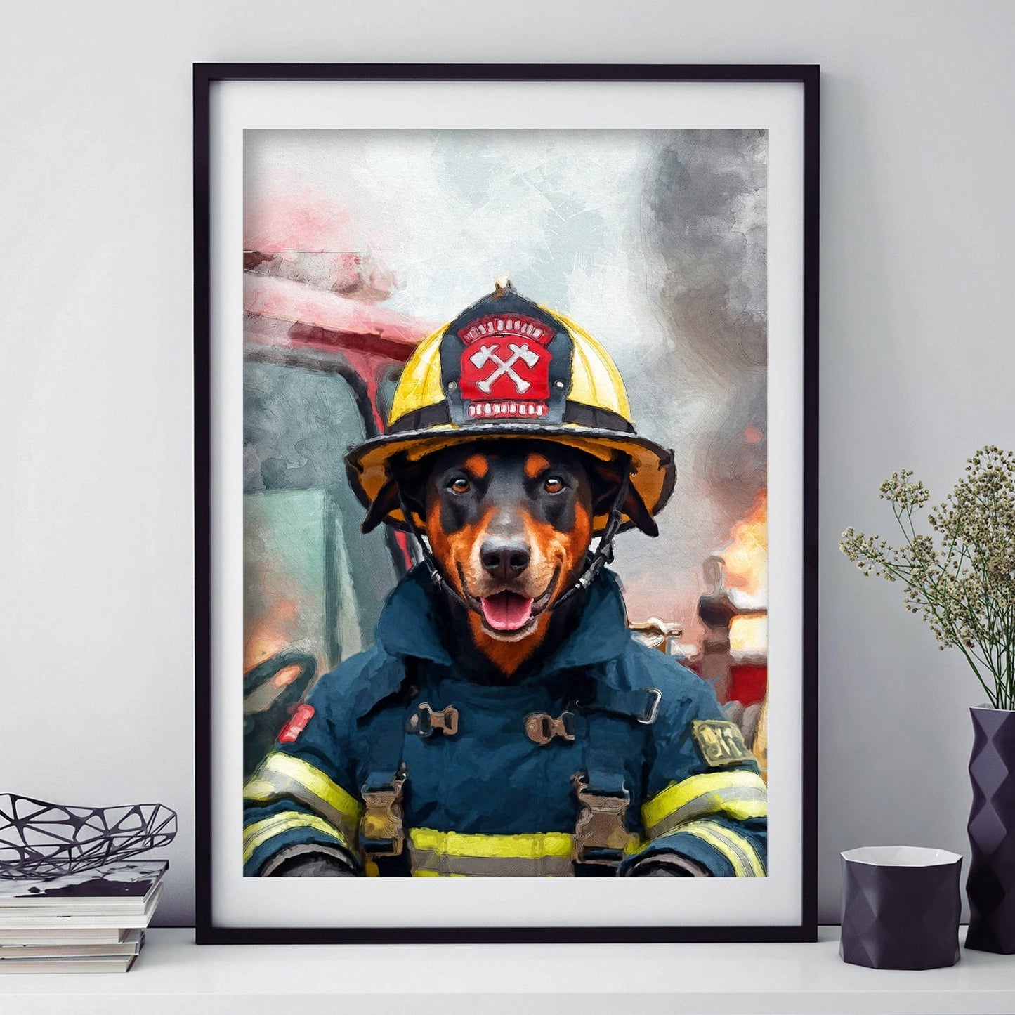 Персонализиран портрет пожарникар. Код: 71 - Artpawstudio