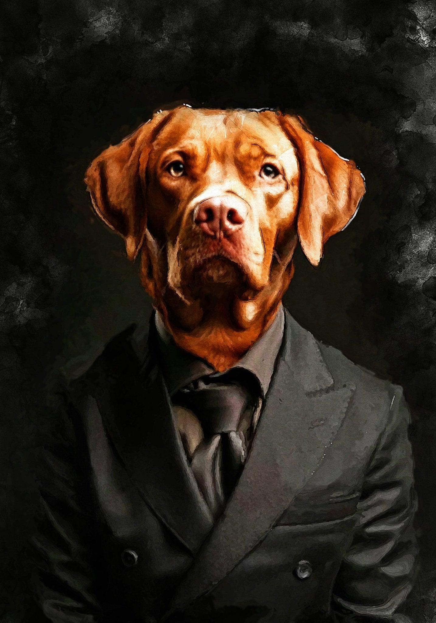 Персонализиран портрет с черен костюм. Код: 07 - Artpawstudio