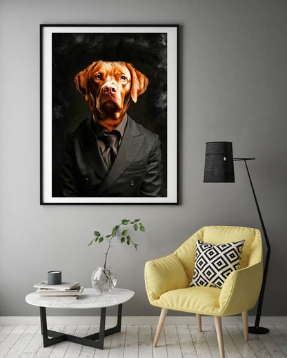 Персонализиран портрет с черен костюм. Код: 07 - Artpawstudio