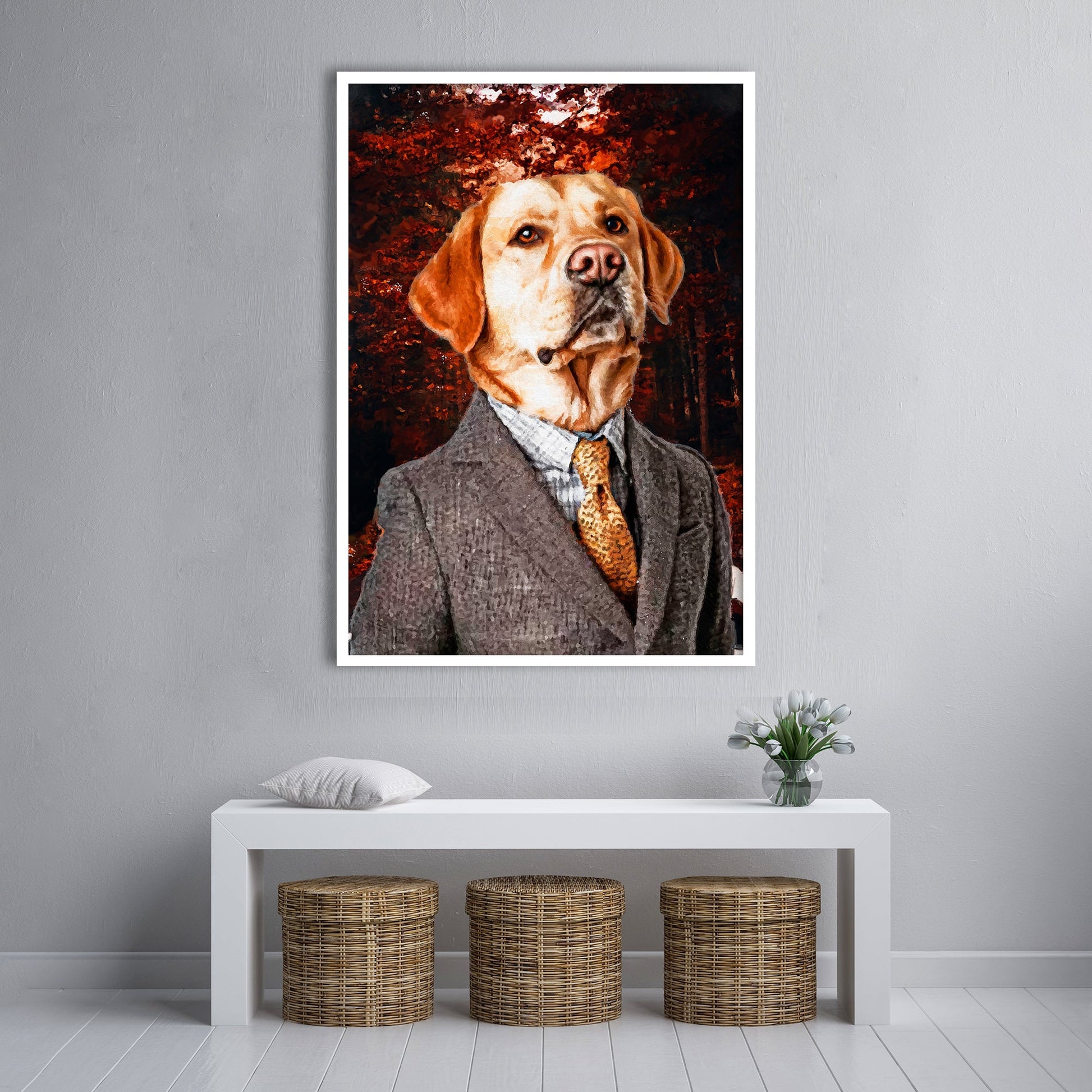 Персонализиран портрет с кафяв костюм. Код: 10 - Artpawstudio