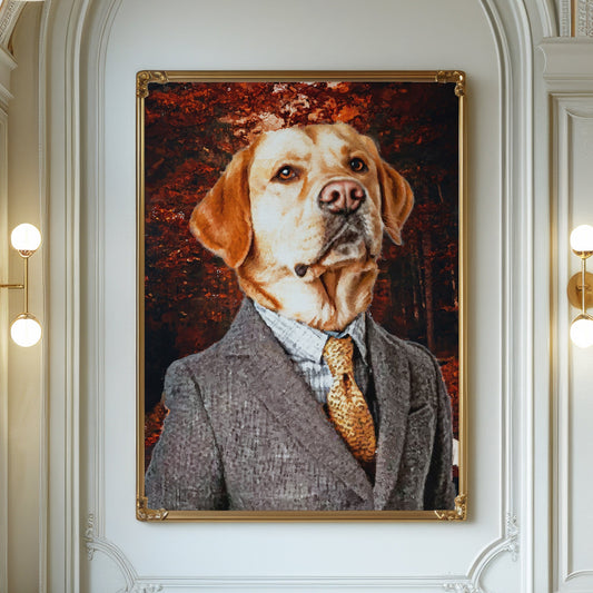 Персонализиран портрет с кафяв костюм. Код: 10 - Artpawstudio