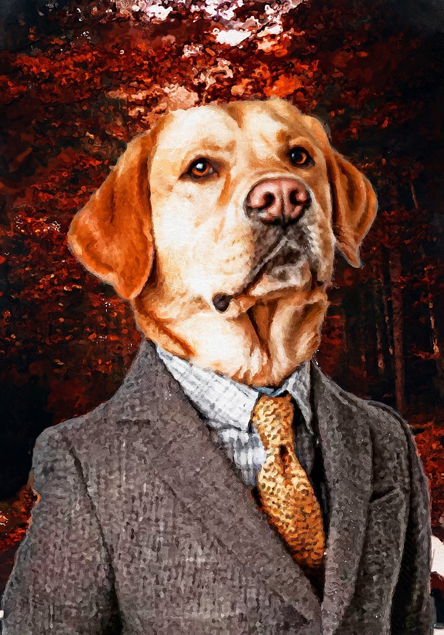 Персонализиран портрет с кафяв костюм. Код: 10 - Artpawstudio