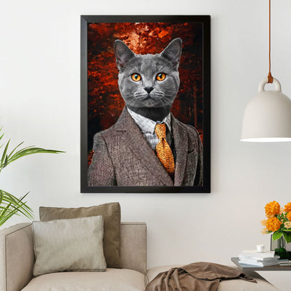 Персонализиран портрет с кафяв костюм. Код: 10 - Artpawstudio