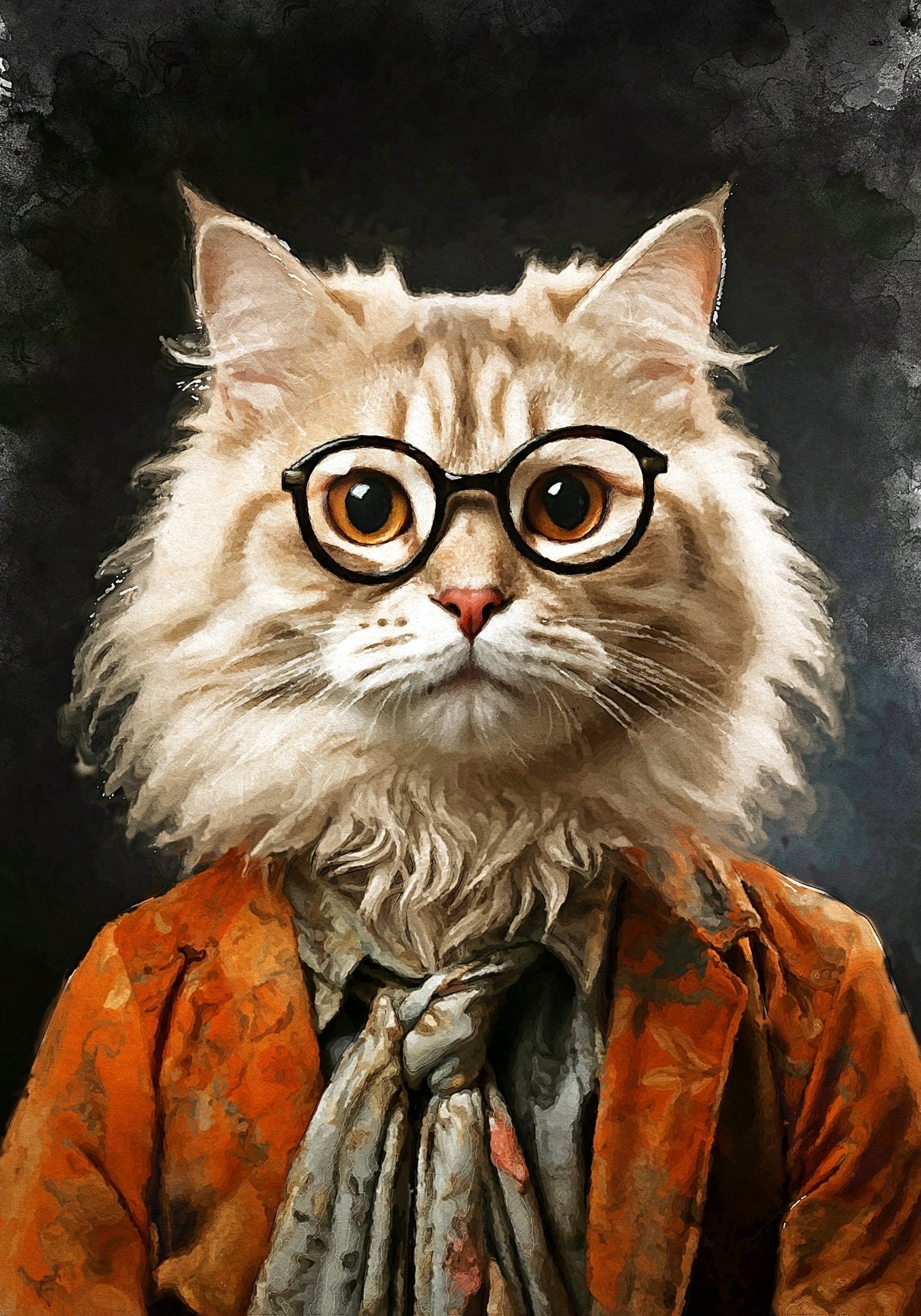 Персонализиран портрет с оранжев костюм. Код: 08 - Artpawstudio