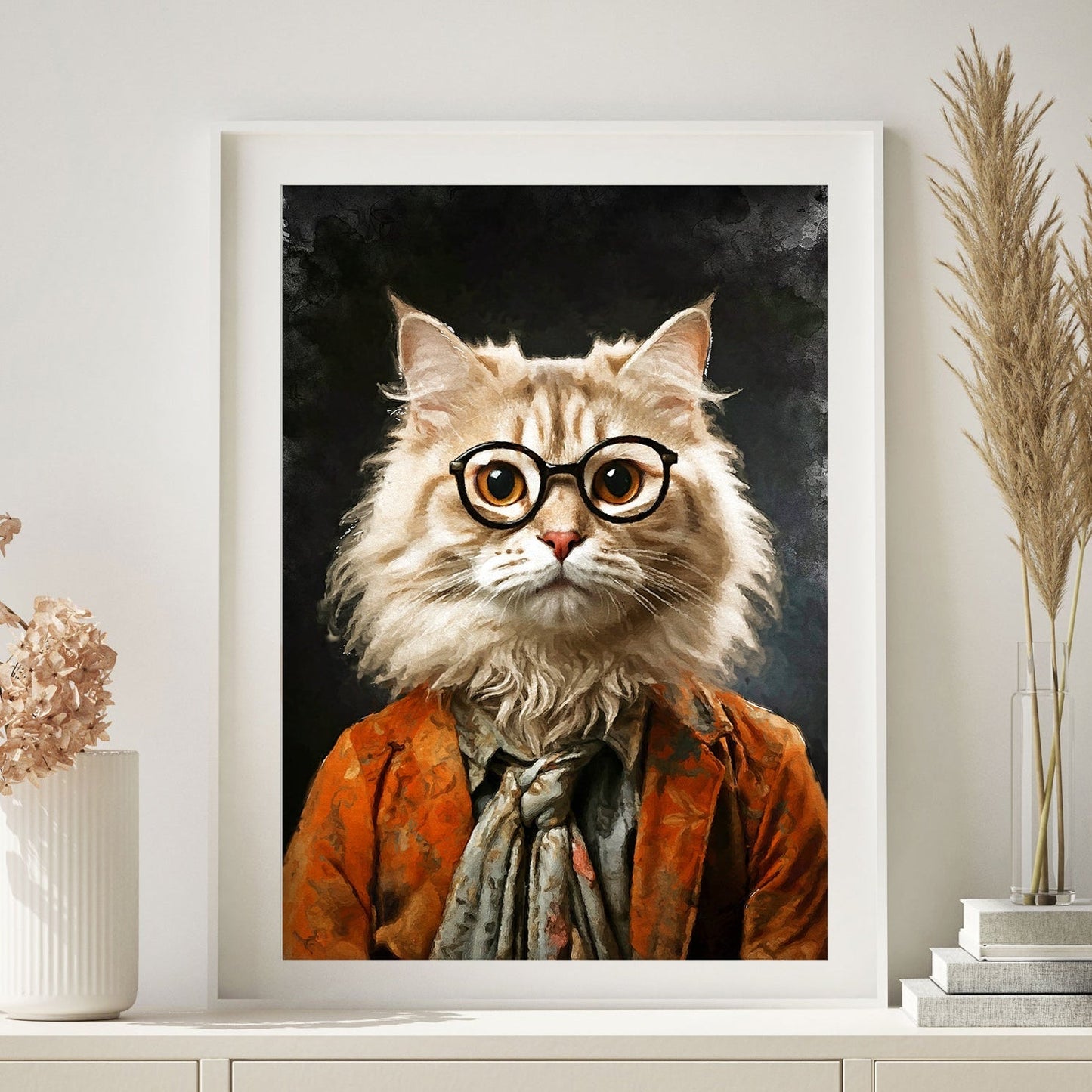 Персонализиран портрет с оранжев костюм. Код: 08 - Artpawstudio