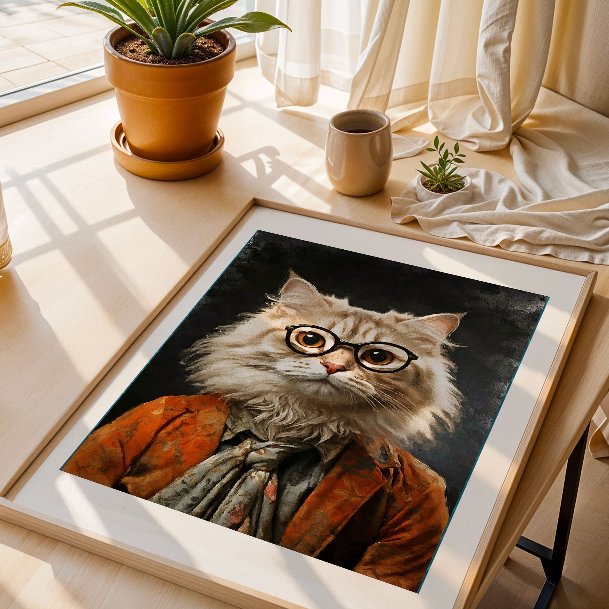 Персонализиран портрет с оранжев костюм. Код: 08 - Artpawstudio