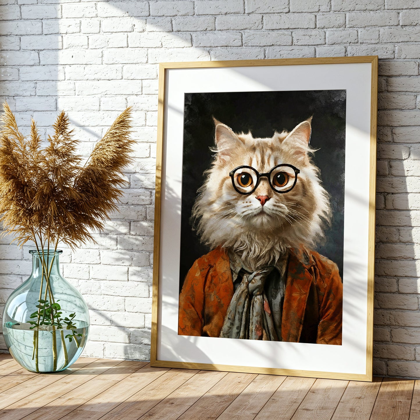 Персонализиран портрет с оранжев костюм. Код: 08 - Artpawstudio