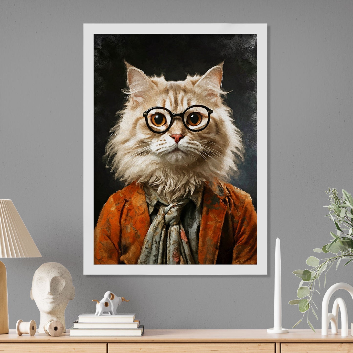 Персонализиран портрет с оранжев костюм. Код: 08 - Artpawstudio