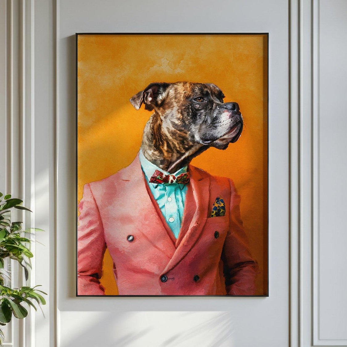 Персонализиран портрет с розов костюм. Код: 09 - Artpawstudio