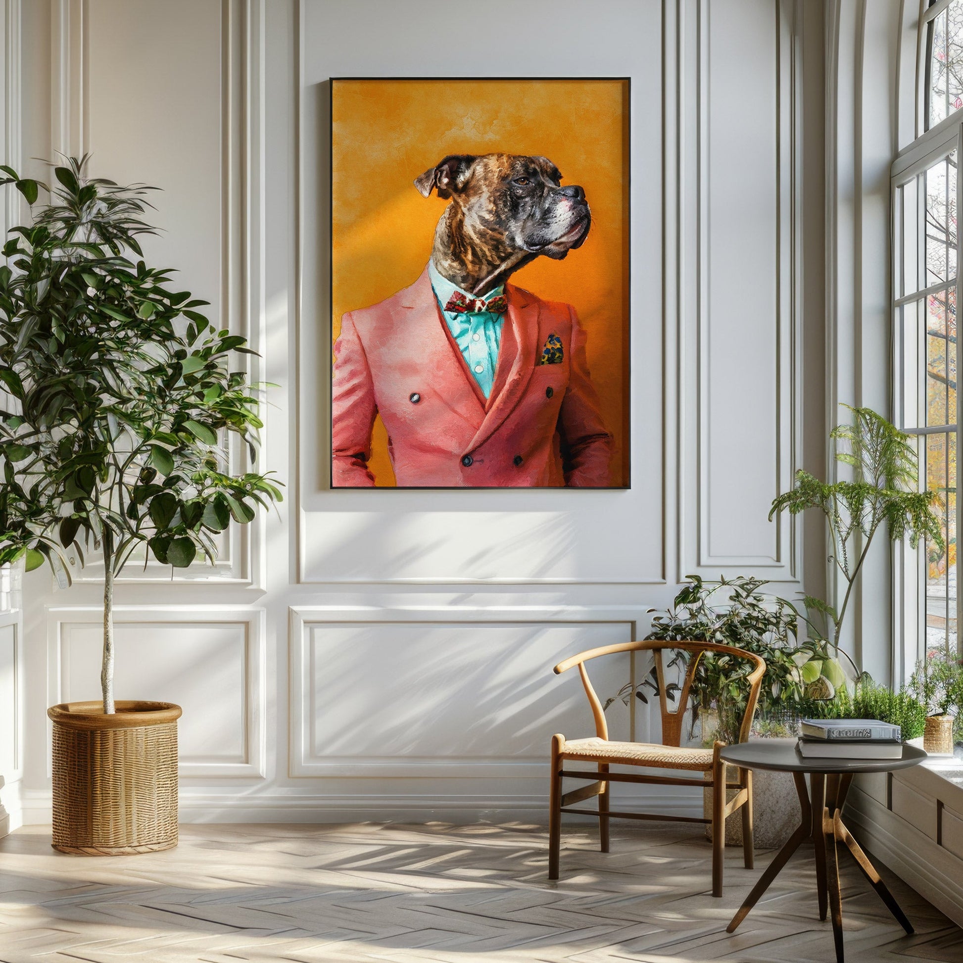 Персонализиран портрет с розов костюм. Код: 09 - Artpawstudio