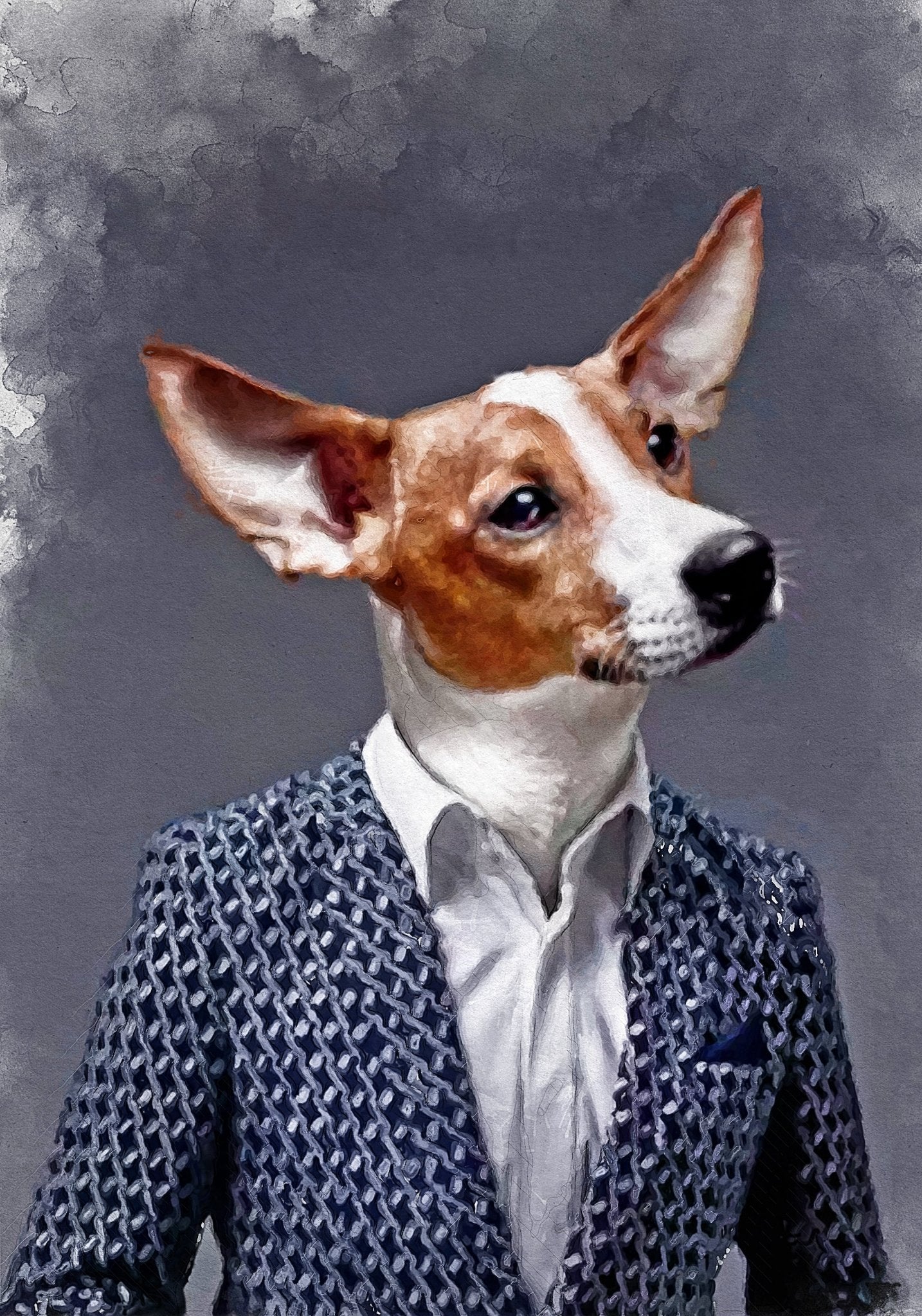 Персонализиран портрет с син костюм. Код: 06 - Artpawstudio