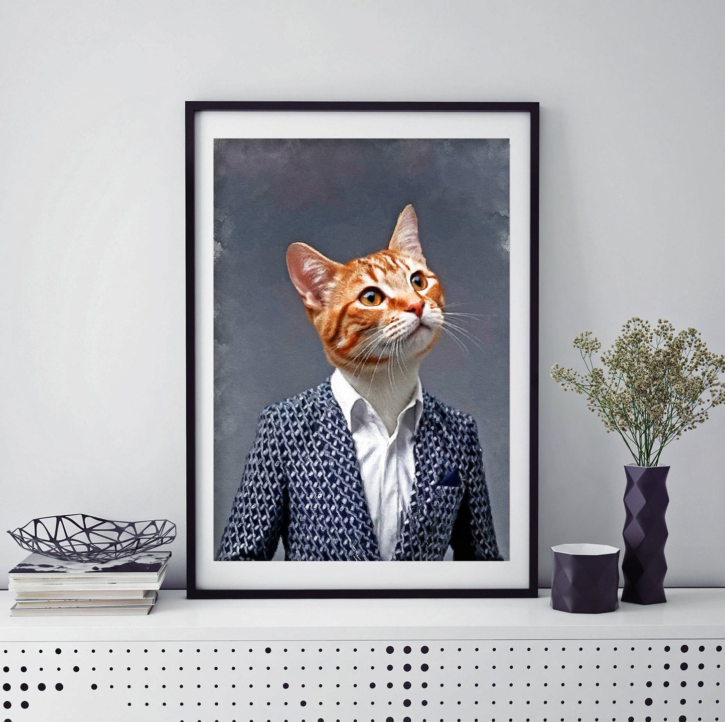 Персонализиран портрет с син костюм. Код: 06 - Artpawstudio