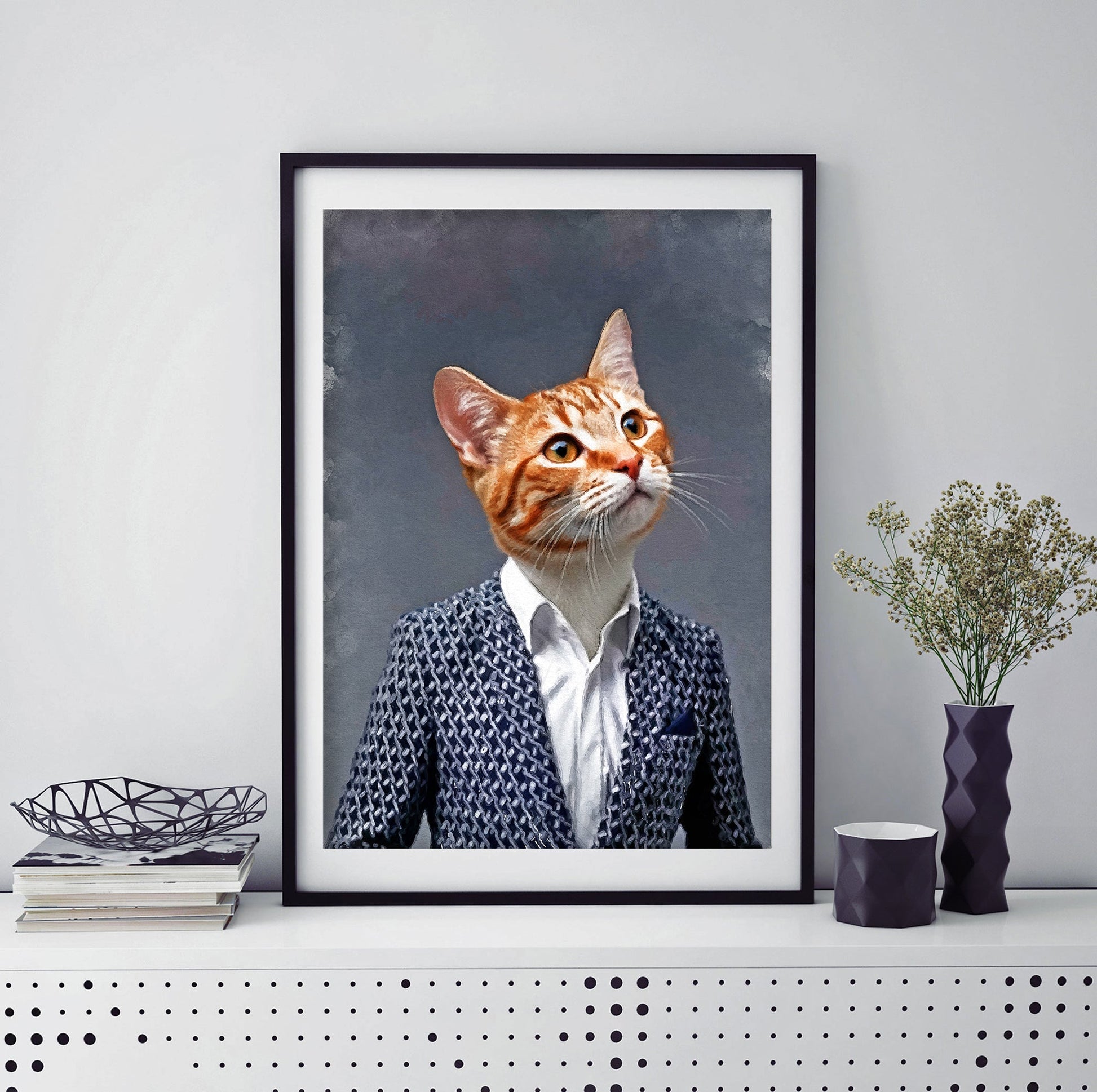 Персонализиран портрет с син костюм. Код: 06 - Artpawstudio