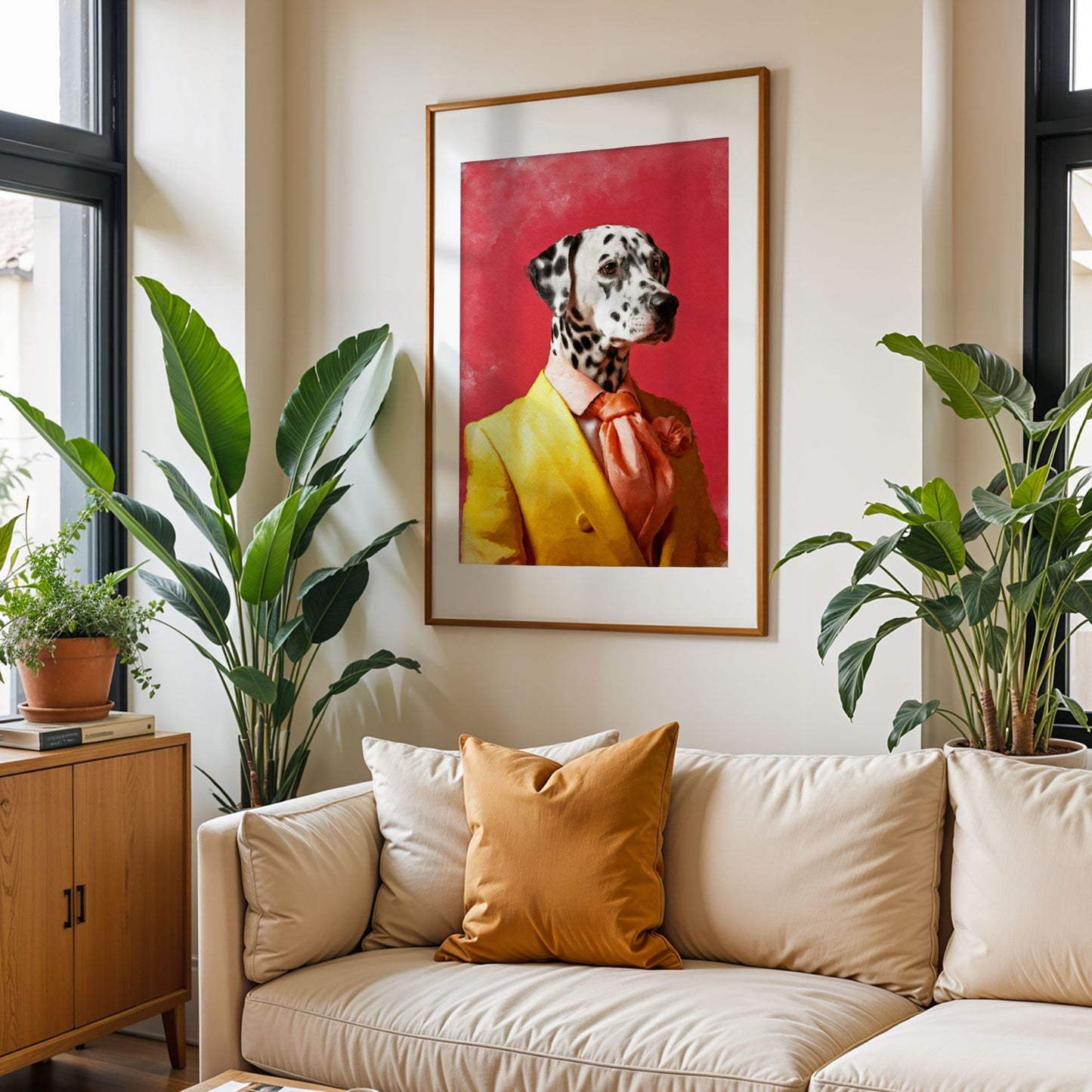 Персонализиран портрет с жълт костюм. Код: 05 - Artpawstudio