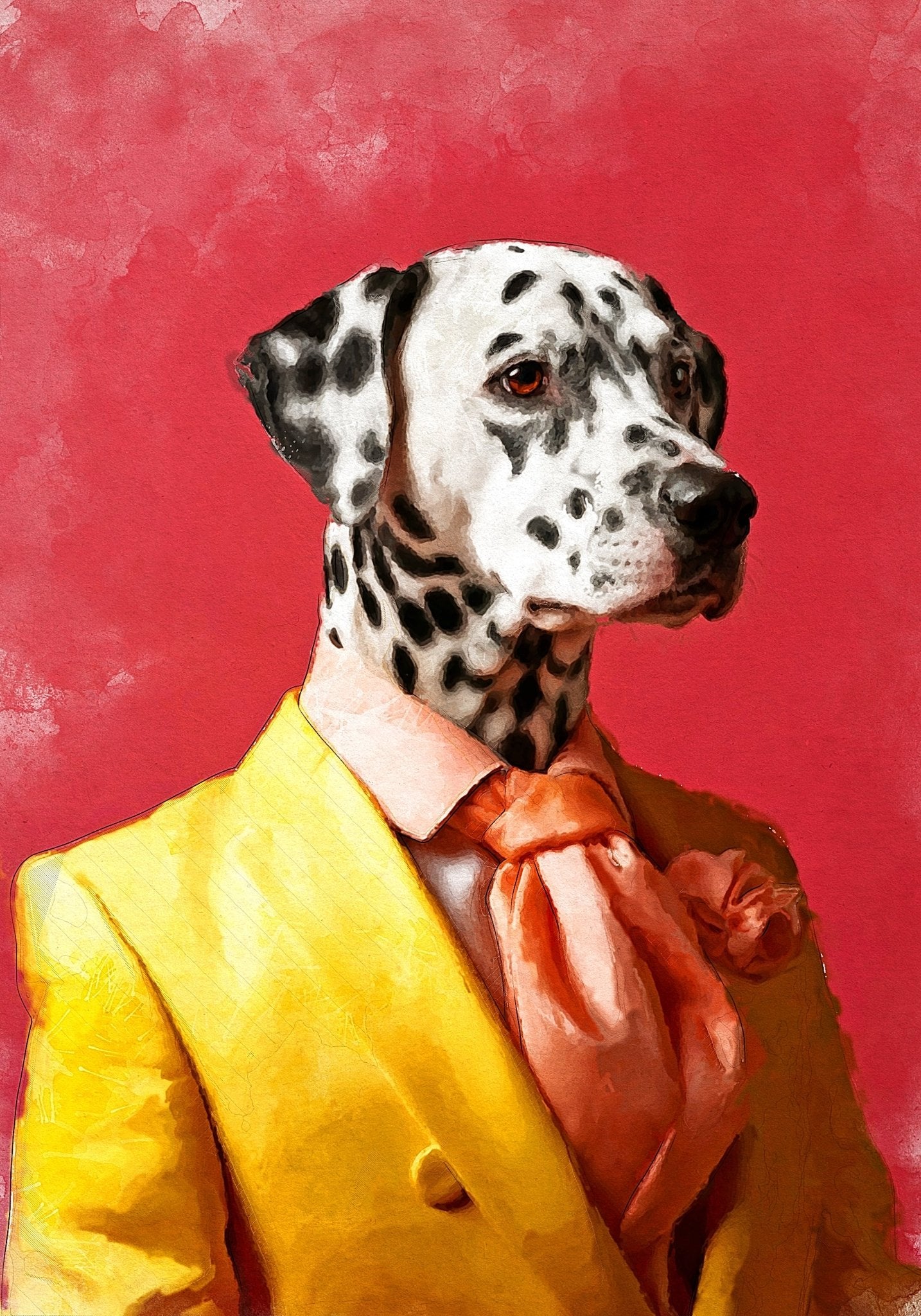 Персонализиран портрет с жълт костюм. Код: 05 - Artpawstudio