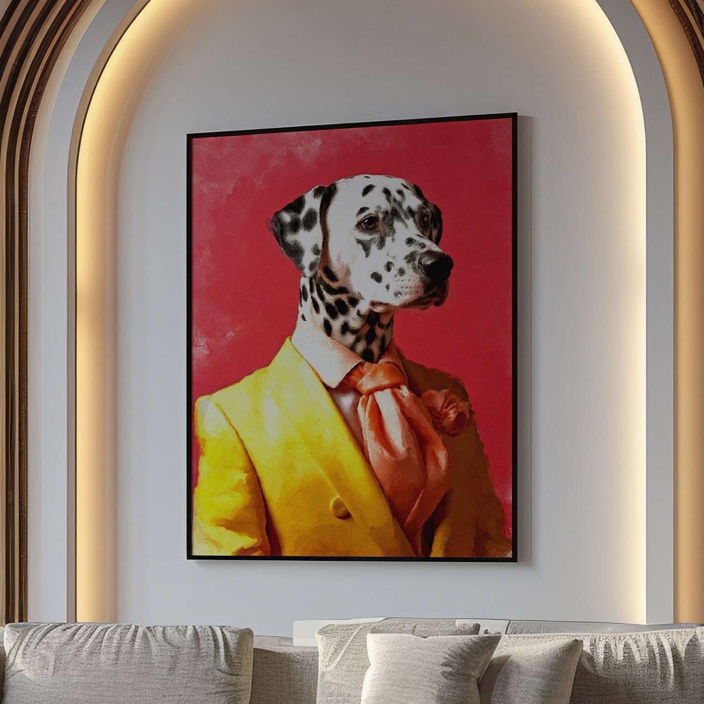 Персонализиран портрет с жълт костюм. Код: 05 - Artpawstudio