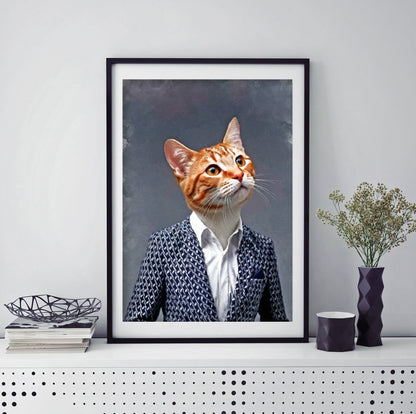 Персонализиран портрет с син костюм. Код:06